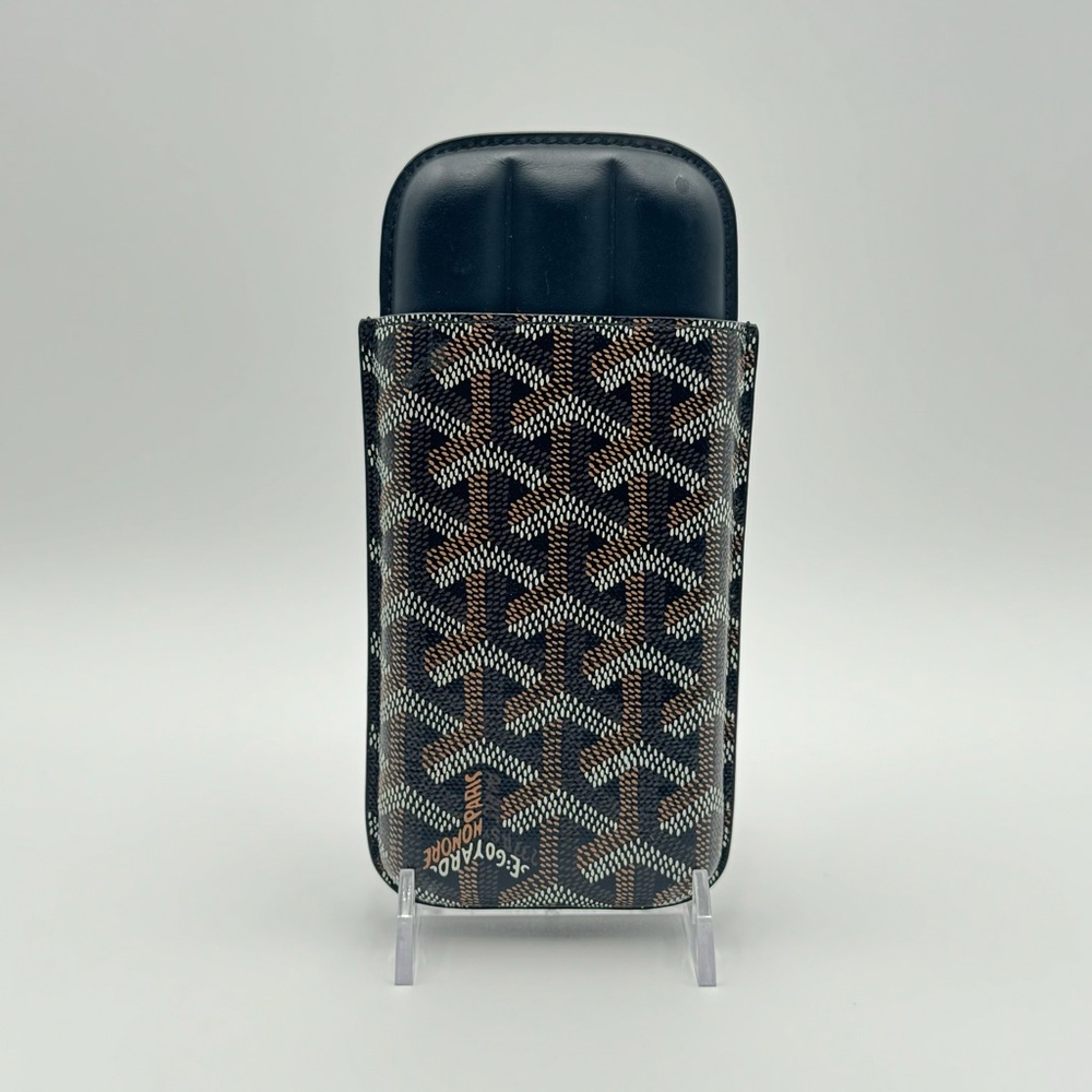 (SOLD) GOYARD Goyardine Churchill 3 Cigar Case Black - Picture 1 of 13